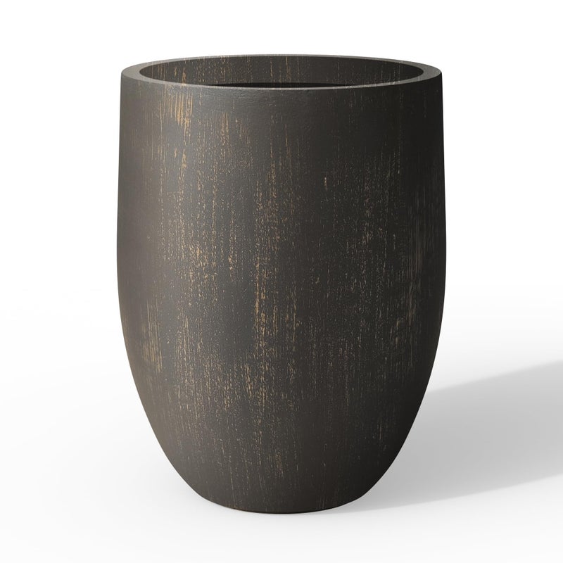 Kante Tall Concrete Planter, 21.7-Inch Height Antique Bronze Large Indoor Outdoor Plant Pot with Drainage Hole for Patio Garden Home, Modern Decor for Flowers and Tree - Image 1