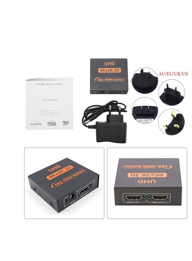 HDMI موزع HDMI 1X2 بورت هاب مكرر مضخم UHD 3D 4Kx2K Full HD 1080p - Image 2