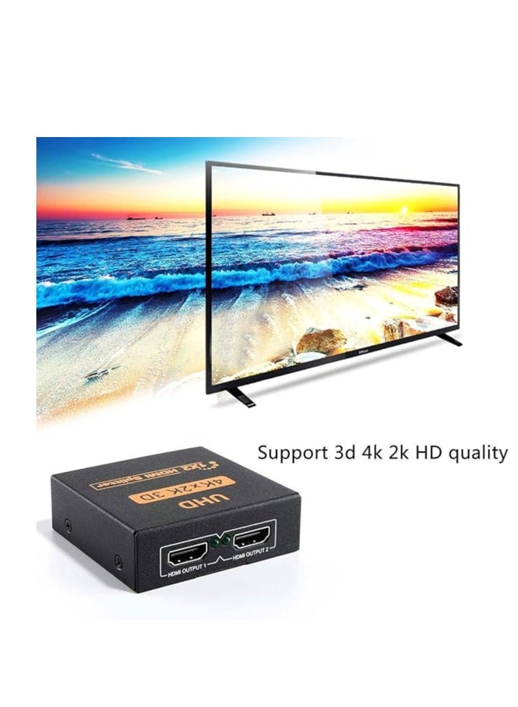 HDMI موزع HDMI 1X2 بورت هاب مكرر مضخم UHD 3D 4Kx2K Full HD 1080p - Image 4
