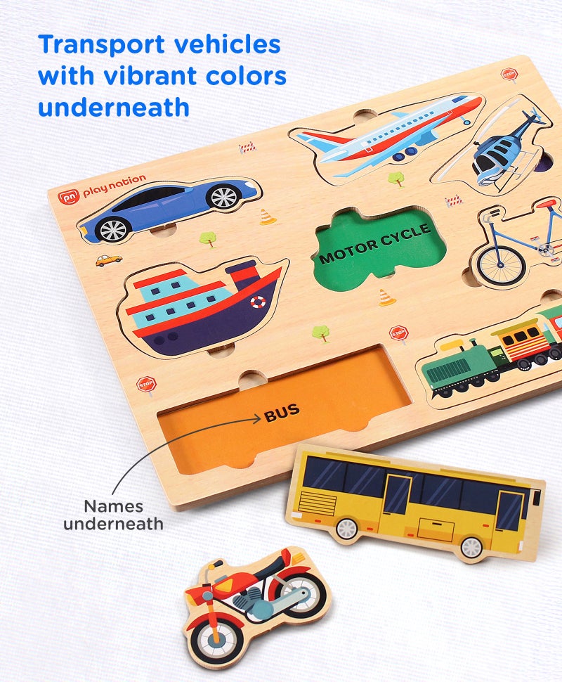 PlayNation Play Nation Wooden Educational Puzzles, Safe & Non-Toxic, BIS Certified, 24 Months+, 42 x 22 x 0.6 cm Pack of 4 - Multicolor - Image 3