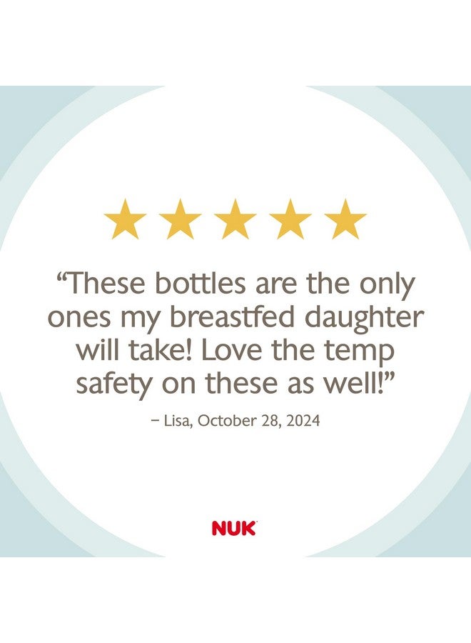 نوك زجاجة رضاعة NUK Simply Natural مع نظام SafeTemp، 5 أونصة، 4 قطع - Image 4