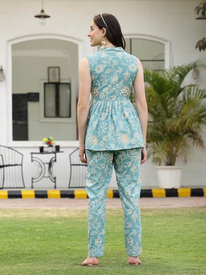 Stylum Women's Floral Printed Rayon Kurti Pant Set - Image 2