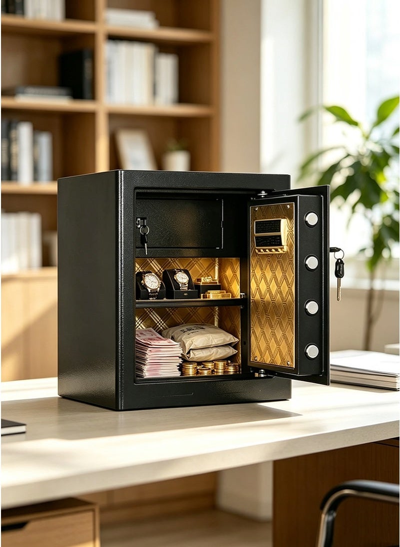 VUCATIN Fireproof Small Safe Box for Home & Office - Mini Digital Safe for Jewelry & Documents, Anti-Theft Bedside Security Cabinet for Valuables (H45cm x W38cm x D31cm - IC19) - Image 1