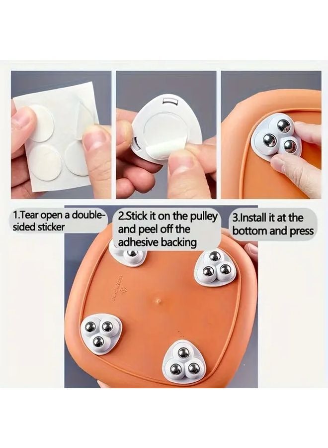 24 Pack Heavy Duty Self Stick Swivel Casters Easy Install No Tools Smooth Rolling Wheels - Image 5