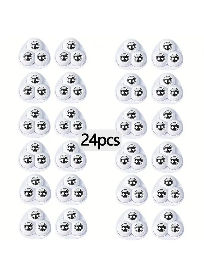 24 Pack Heavy Duty Self Stick Swivel Casters Easy Install No Tools Smooth Rolling Wheels - Image 1