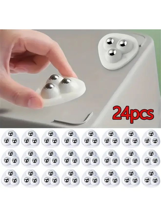 24 Pack Heavy Duty Self Stick Swivel Casters Easy Install No Tools Smooth Rolling Wheels - Image 2