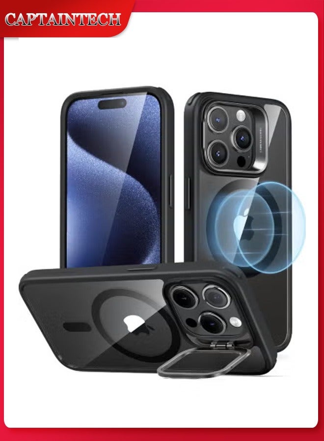 Captaintech MagSafe iPhone 15 Pro Case -Grade Protective Cover with Built-In Stand | Scratch-Resistant Classic Series - Image 1