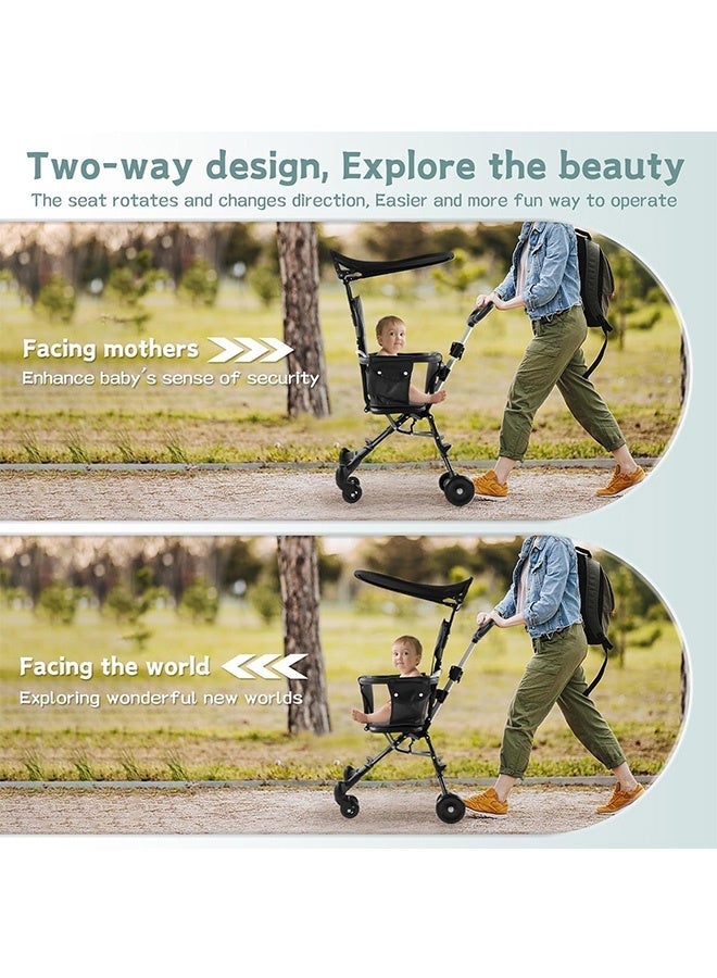 JCB CHIC Lightweight Foldable Baby Stroller, Portable Push Trolley with Canopy, 360° Rotating Wheels, Compact Travel Stroller for Toddlers 1-3 Years, Ideal for Shopping, Walking & Outdoor Trips - Image 5