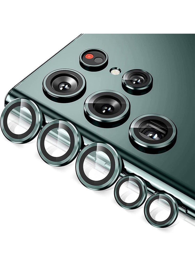 Generic - Camera Lens Glass Protector With Ring For Samsung Galaxy S23 Ultra - Green - Image 1