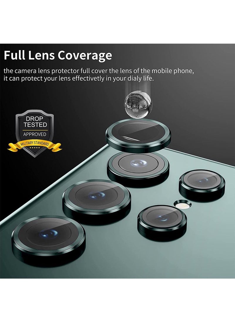 Generic - Camera Lens Glass Protector With Ring For Samsung Galaxy S23 Ultra - Green - Image 1