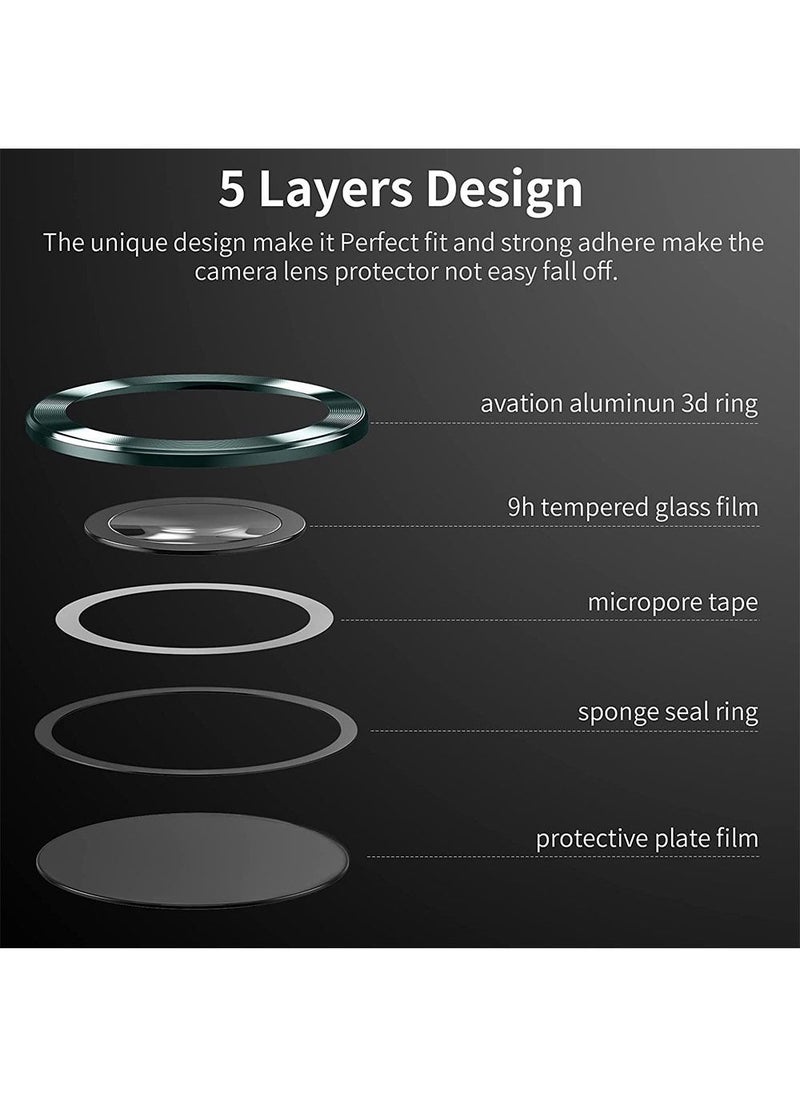 Generic - Camera Lens Glass Protector With Ring For Samsung Galaxy S23 Ultra - Green - Image 1
