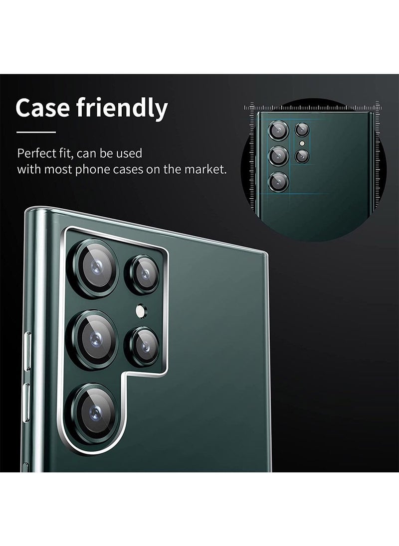 Generic - Camera Lens Glass Protector With Ring For Samsung Galaxy S23 Ultra - Green - Image 1