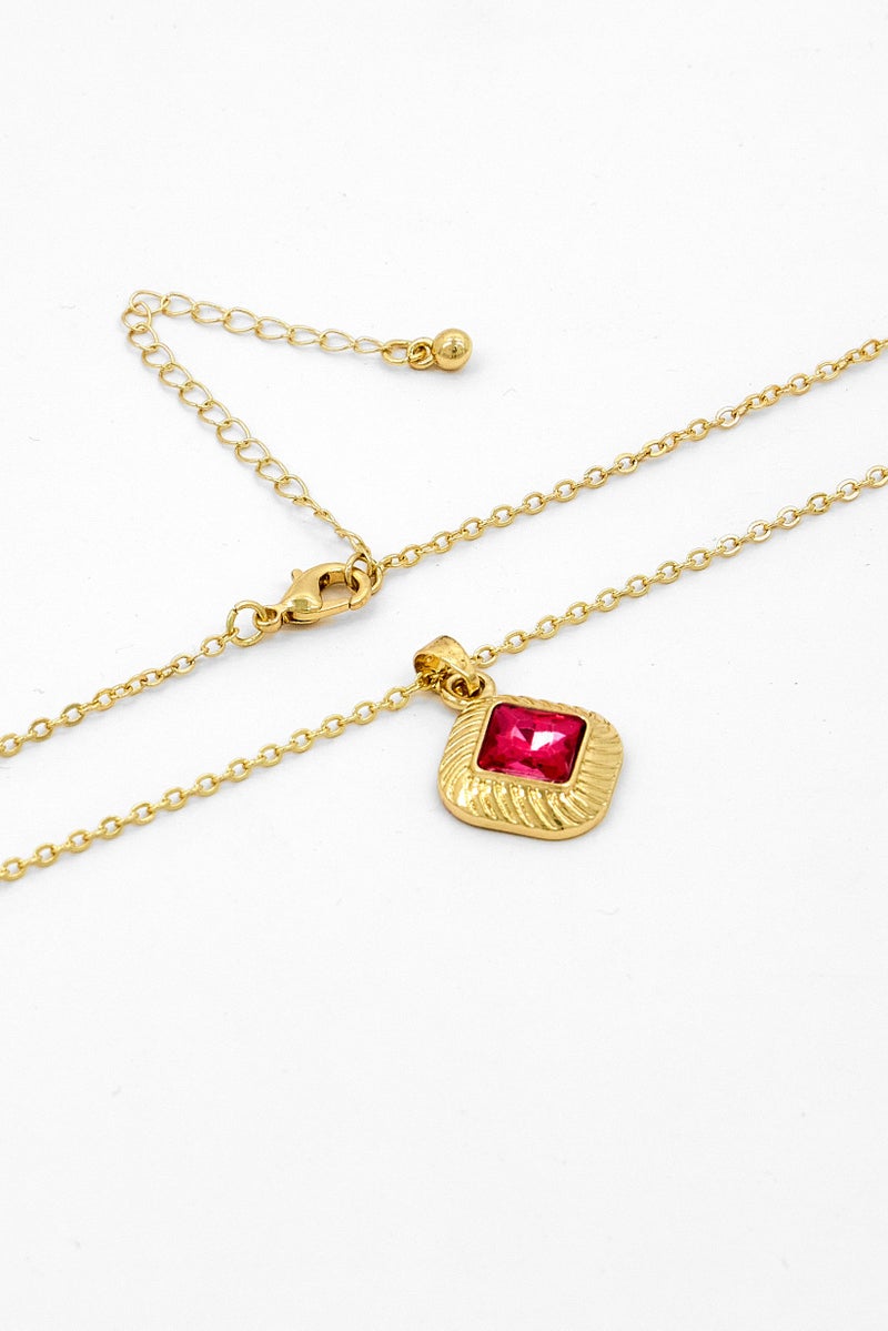 Caracol Women Gold Plated Diamond Necklace, Gold  - Image 2