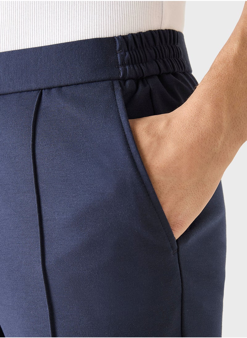 Iconic Iconic Solid Slim Fit Trousers with Pockets  - Image 3