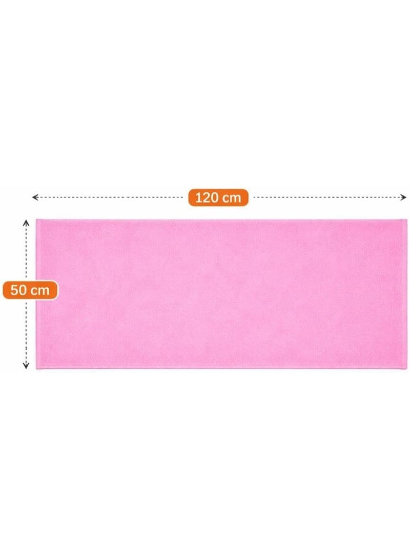 Quick Dry Microfiber Sports Towel 120 x 50 cm Lightweight Gym Towel With Strong Water Absorption Fast Drying Nano Fabric For Gym Travel Sports And Home (Pink) - Image 3