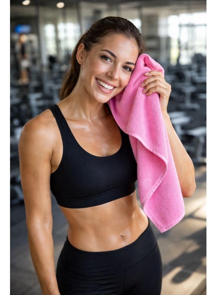 Quick Dry Microfiber Sports Towel 120 x 50 cm Lightweight Gym Towel With Strong Water Absorption Fast Drying Nano Fabric For Gym Travel Sports And Home (Pink) - Image 2