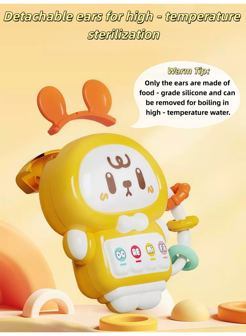 XiuWoo Music Light Infant Toys, Baby Music Rattles Toy,  Baby Teething Toys with Music and Light, Toddler Learning Toys, Early Education，Light Music，Tummy-Time Discovery Set for baby 6-12 Months（Pink） - Image 3