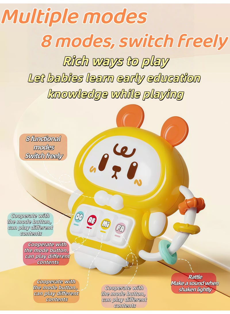 XiuWoo Music Light Infant Toys, Baby Music Rattles Toy,  Baby Teething Toys with Music and Light, Toddler Learning Toys, Early Education，Light Music，Tummy-Time Discovery Set for baby 6-12 Months（Pink） - Image 5