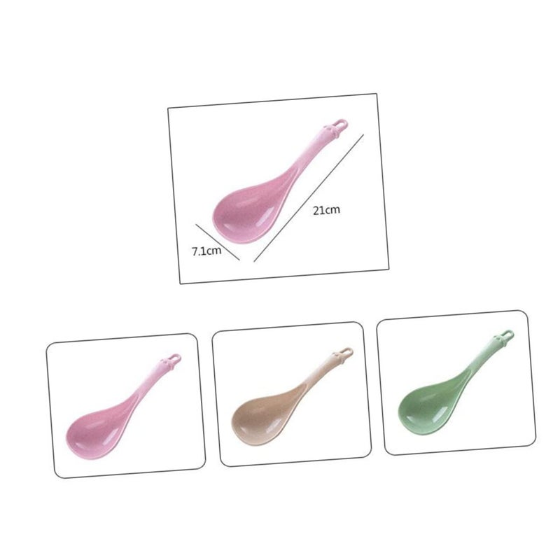Wheat Straw Rice Scoop Spoon Lightweight Kitchen Serving Utensil Random Color - Image 3