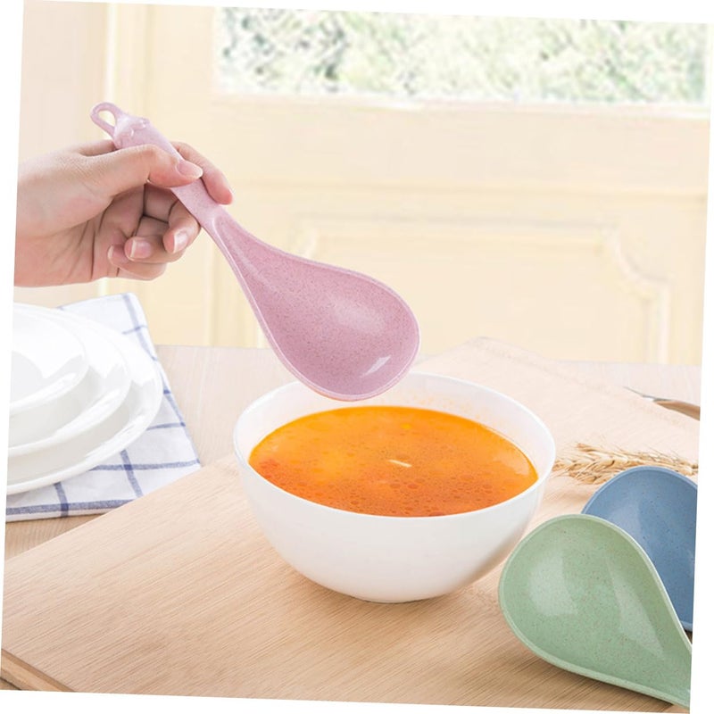 Wheat Straw Rice Scoop Spoon Lightweight Kitchen Serving Utensil Random Color - Image 4