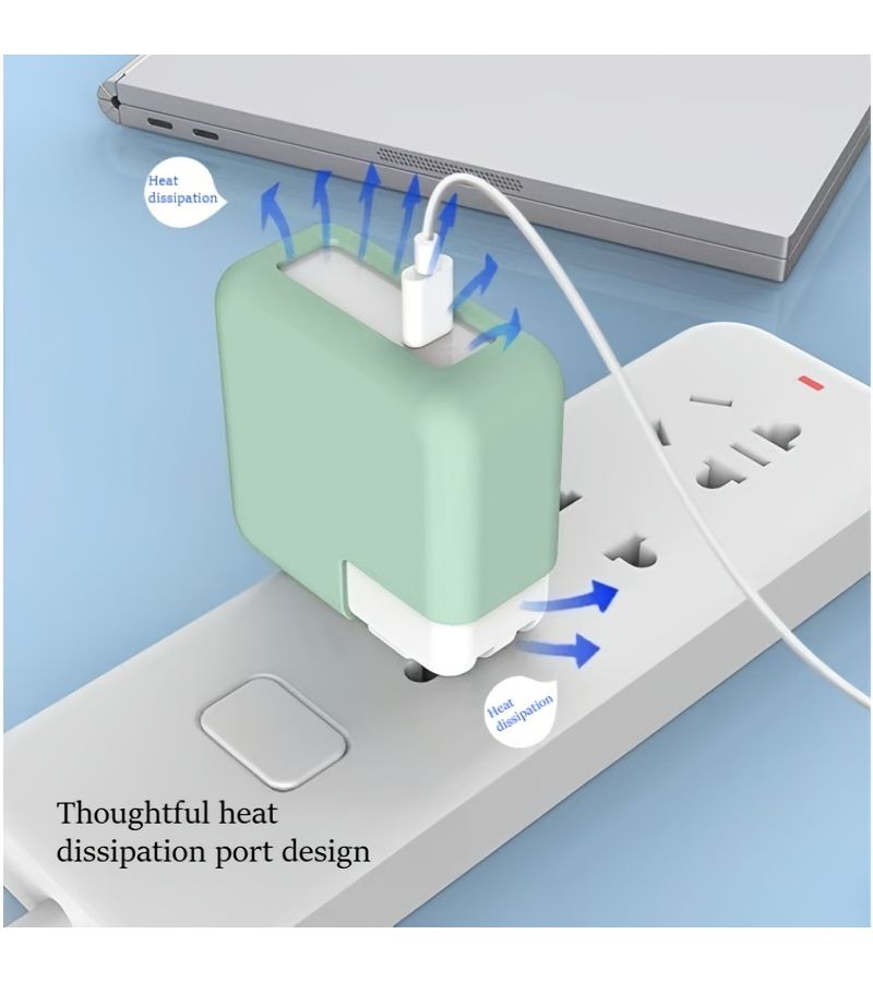 Green Dustproof Shockproof Charger Case 30W 45W Portable Power Adapter Protective Cover for MacBook - Image 4