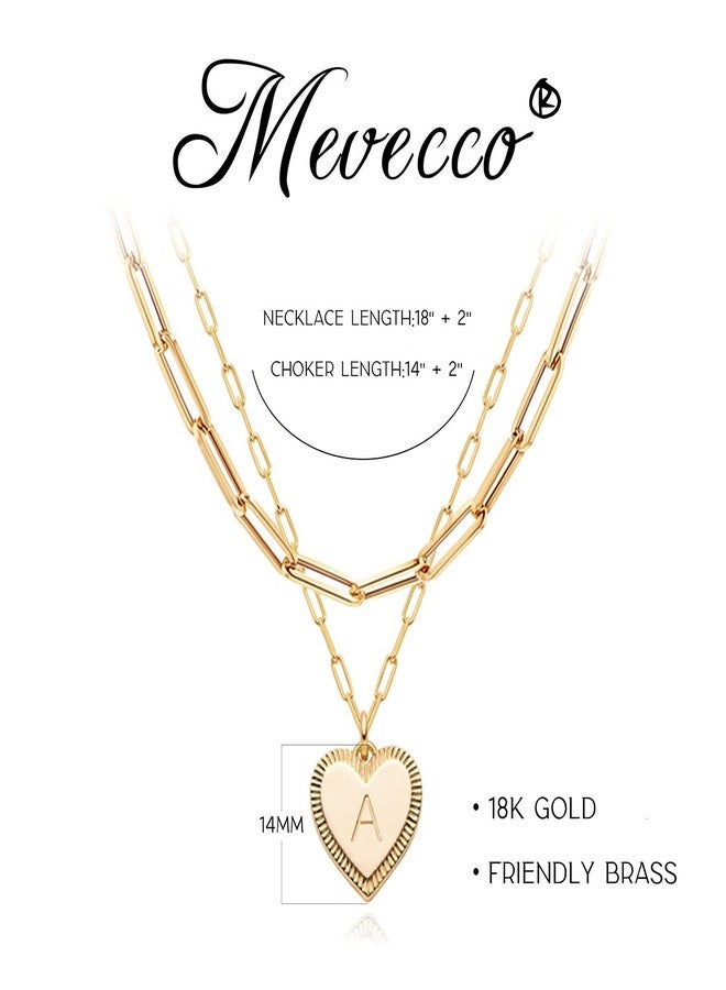 MEVECCO Gold Layered Heart Initial Necklace 18K Gold Filled A Alphabet Heart Pendant Necklace Dainty Initia Letter Necklace for Women Minimalist Personalized Jewelry Gift for Her - Image 4