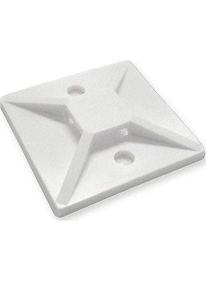 promass Zip Tie Mount Square Adhesive Cable Ties for Wire Clips Cable Management (pack of 100) (40x40mm, White)