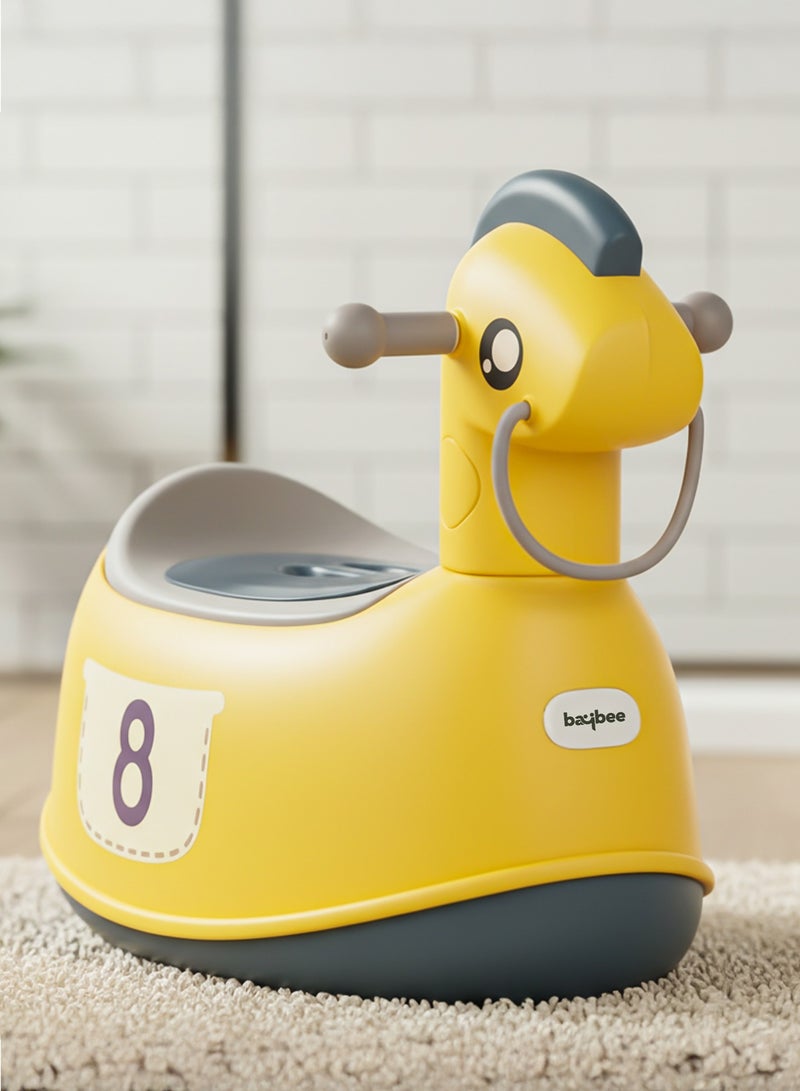 بيبي مقعد نونية الأطفال من بونيتا للأطفال، كرسي تدريب الأطفال على النونية مع مقعد وسادة، غطاء إغلاق، مقبض ووعاء قابل للإزالة، مقعد مرحاض للأطفال الصغار من عمر 0 ​​إلى 5 سنوات، أصفر - Image 1