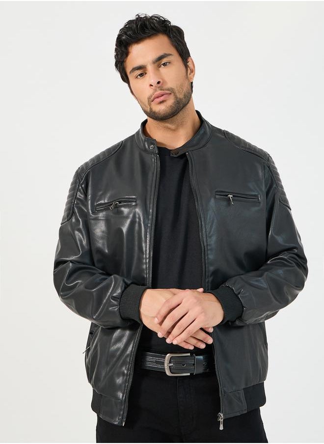 Leather Look Front Zip Detail Biker Jacket - pzsku/Z62AFFA8FBB94AEB0A3FBZ/45/_/1731658810/4bbb78b7-288a-4985-84d2-3bee2867aef5