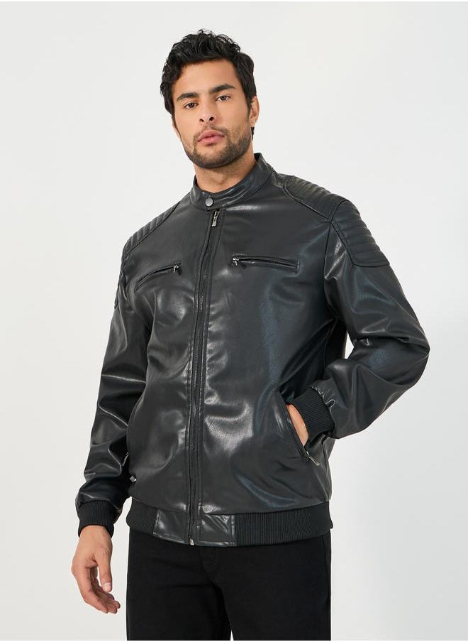 Leather Look Front Zip Detail Biker Jacket - pzsku/Z62AFFA8FBB94AEB0A3FBZ/45/_/1731658811/c9bc73fd-07d4-4786-98c7-8a221f08c394