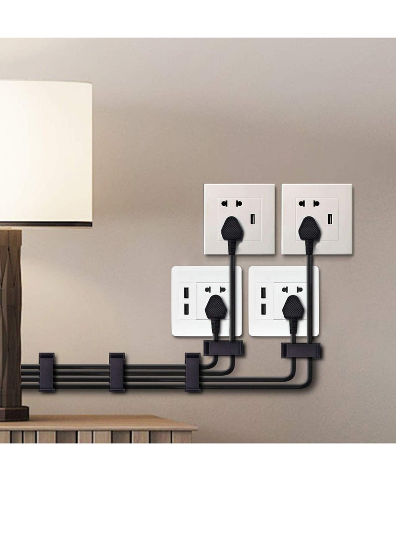 Loquat 50PCS Self Adhesive Cable Management Clips, Cable Organizers Wire Clips Cord Holder for TV PC Ethernet Cable Under Desk Home Office (Black) - Image 5