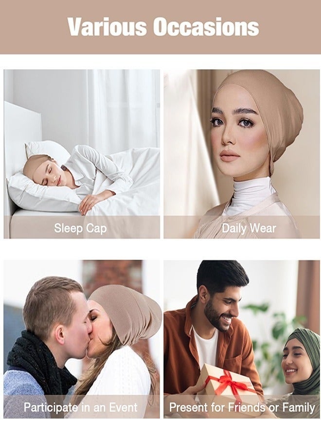 دي إم جي تك غطاء الرأس الداخلي للحجاب 3 قطع قابل للتعديل للنساء المسلمات【مجموعة الحجاب الداخلي】-ستحصلين على 3 قطع من الحجاب الداخلي للنساء بثلاثة ألوان مختلفة. الألوان المختلفة والكمية الكافية يمكن أن تلبي احتياجاتك اليومية والاستبدال. - Image 2