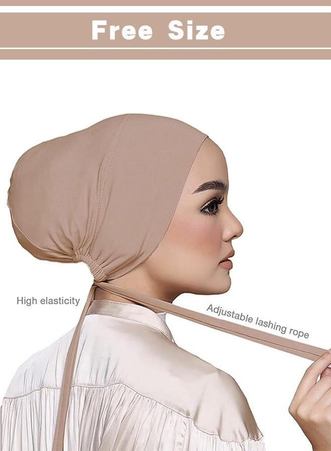 دي إم جي تك غطاء الرأس الداخلي للحجاب 3 قطع قابل للتعديل للنساء المسلمات【مجموعة الحجاب الداخلي】-ستحصلين على 3 قطع من الحجاب الداخلي للنساء بثلاثة ألوان مختلفة. الألوان المختلفة والكمية الكافية يمكن أن تلبي احتياجاتك اليومية والاستبدال. - Image 3