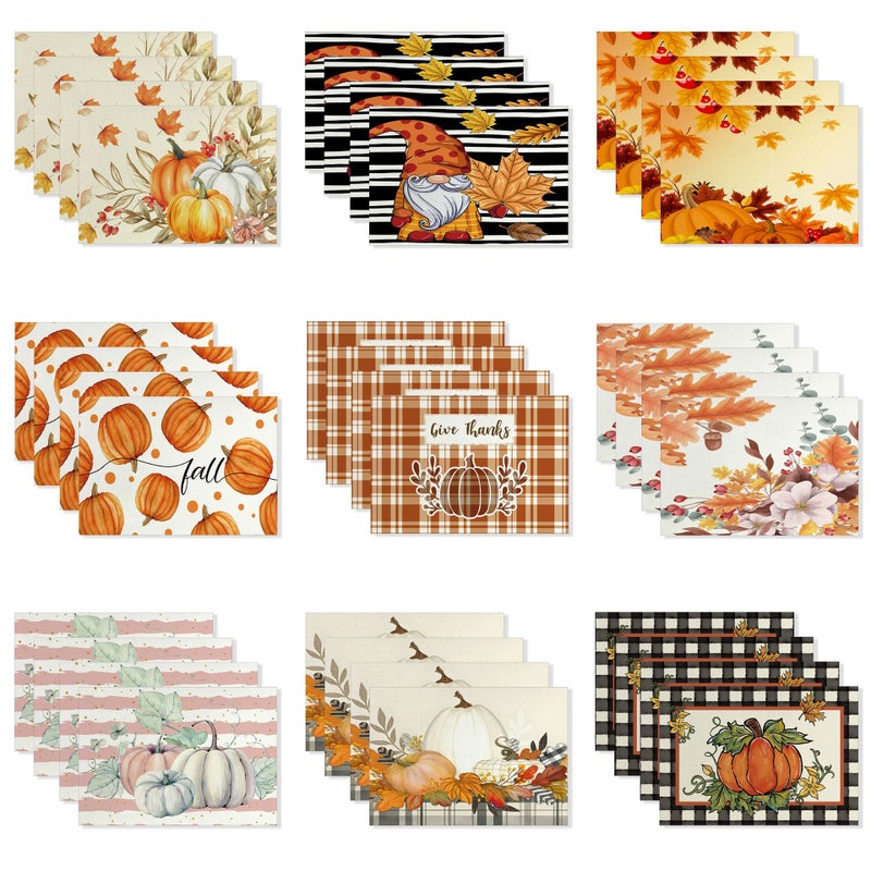 عيد الشكر Placemat الخريف حصاد اليقطين القيقب ورقة الديكور غرفة المعيشة المطبخ Placemat العزل - Image 2