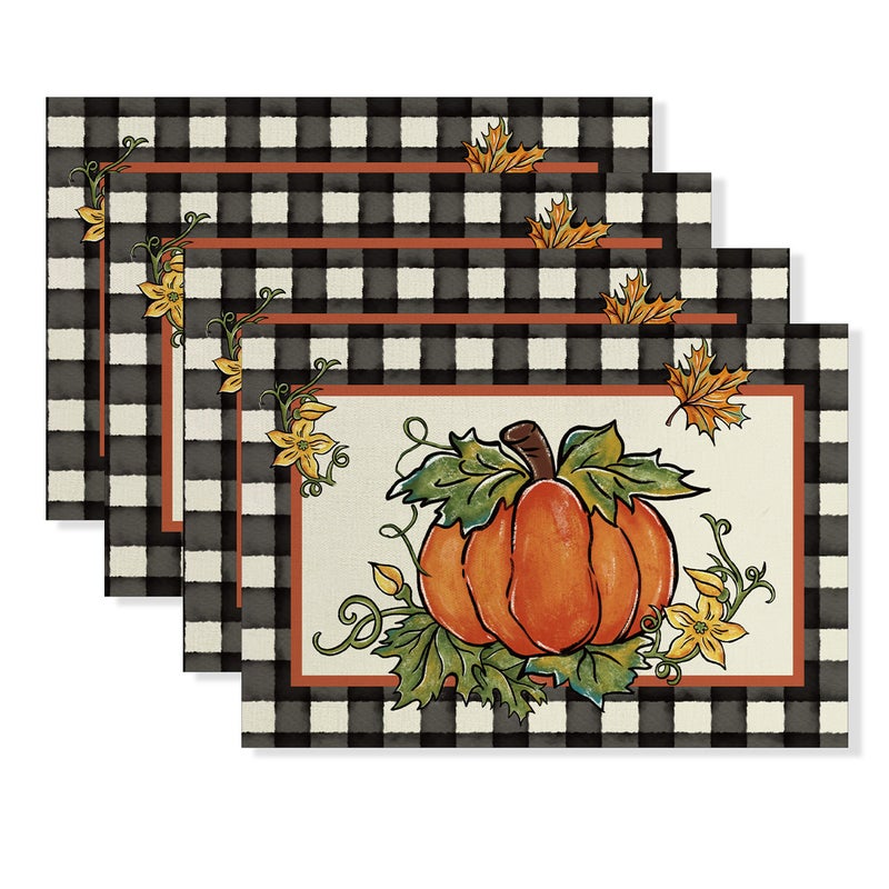 عيد الشكر Placemat الخريف حصاد اليقطين القيقب ورقة الديكور غرفة المعيشة المطبخ Placemat العزل - Image 4