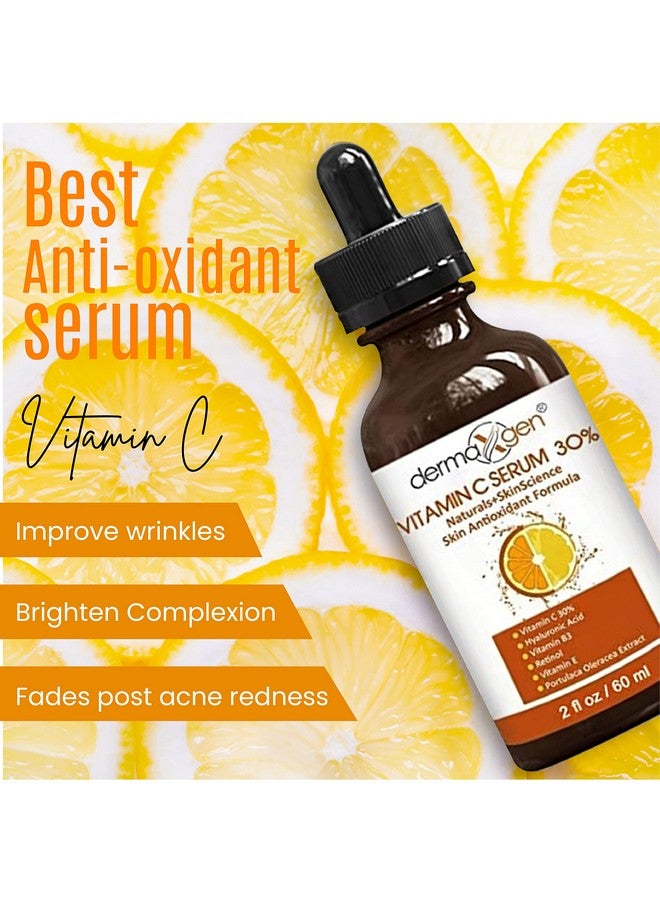 Dermaxgen Vitamin C Complete Facial Care Kit - Organic Glowing Skin Anti-Aging, Rejuvenating, Boosting Collagen & Hydrating - Day & Night Brightening Skincare Gift Set - Image 3