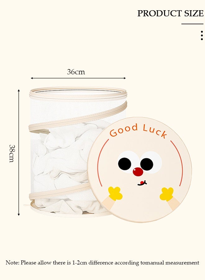 DUNISO Pop-Up Collapsible Mesh Laundry Hamper with Lid, Reinforced Carry Handles, Solid Bottom, Large Capacity Multi-function Storage Basket for Laundry Room, Bathroom, Kids Room, College Dorm, Travel - Image 4