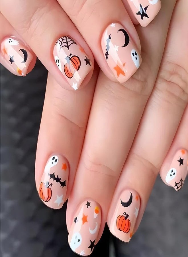 DHANABAPA 24pcs Press on Nail for Kids, Children Acrylic Fake Nails, Pre-glue Full Cover Glitter Gradient Color, Lovely Press on French Nails for Girls, Decoration, Lightweight Multi Color & Design. - Image 4