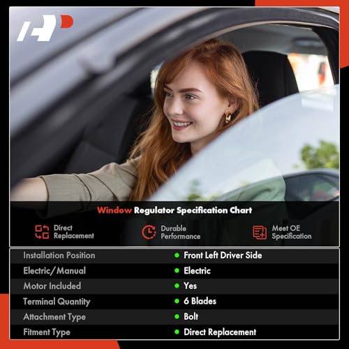 A-Premium Electric Power Window Regulator with Motor Compatible with Honda Odyssey 2018 2019 2020 2021, Front Left Driver Side - Image 2