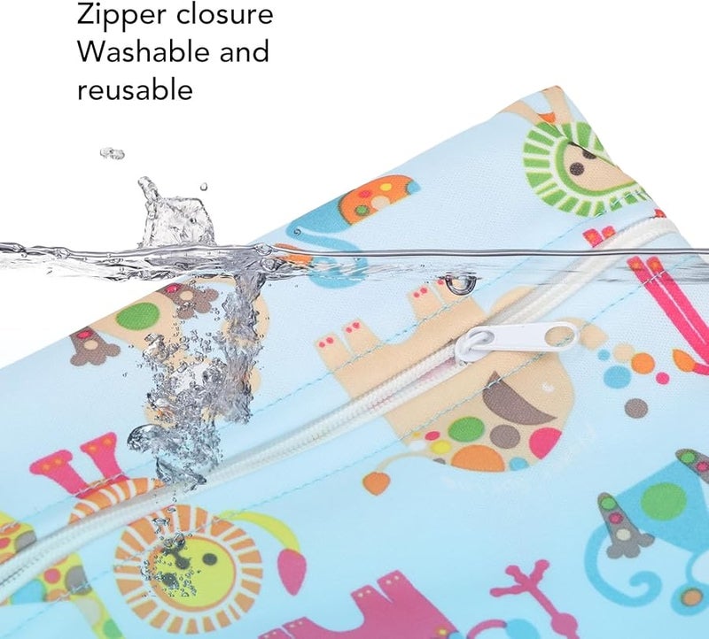 حقيبة حفاضات مقاومة للماء قابلة لإعادة الاستخدام T10 مع 3 أكياس مبللة للسفر والشاطئ والمسابح والصالة الرياضية - Image 4