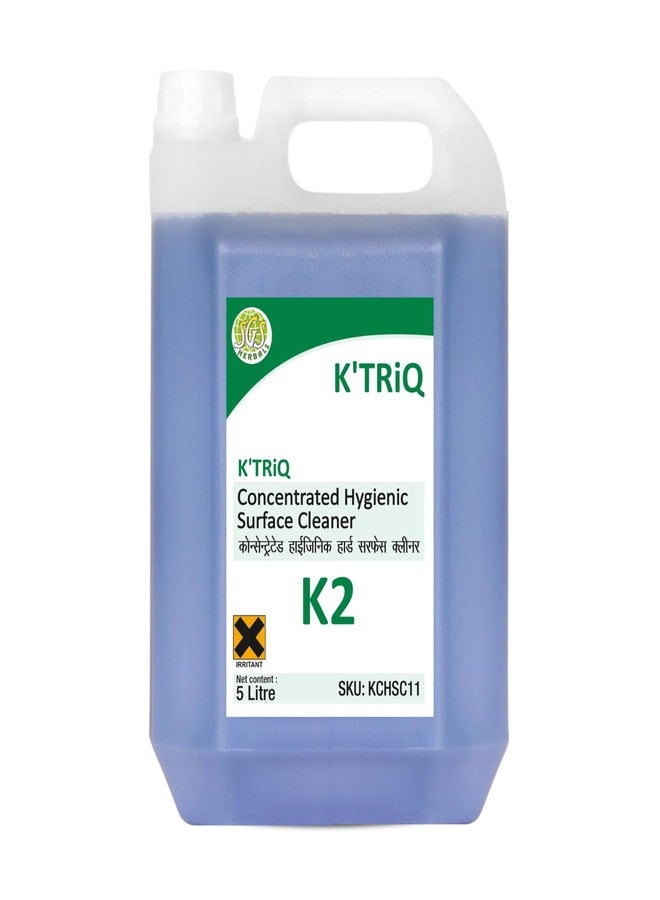 K'TRiQ K2 Hygienic Disinfectant Surface & Floor Cleaner Liquid | Suitable for All Floors (Kitchen, Toilet, Bathroom & Office Surface Cleaner) | Kills 99.9% Germs (5 Liter,Pack of 1) - Image 1