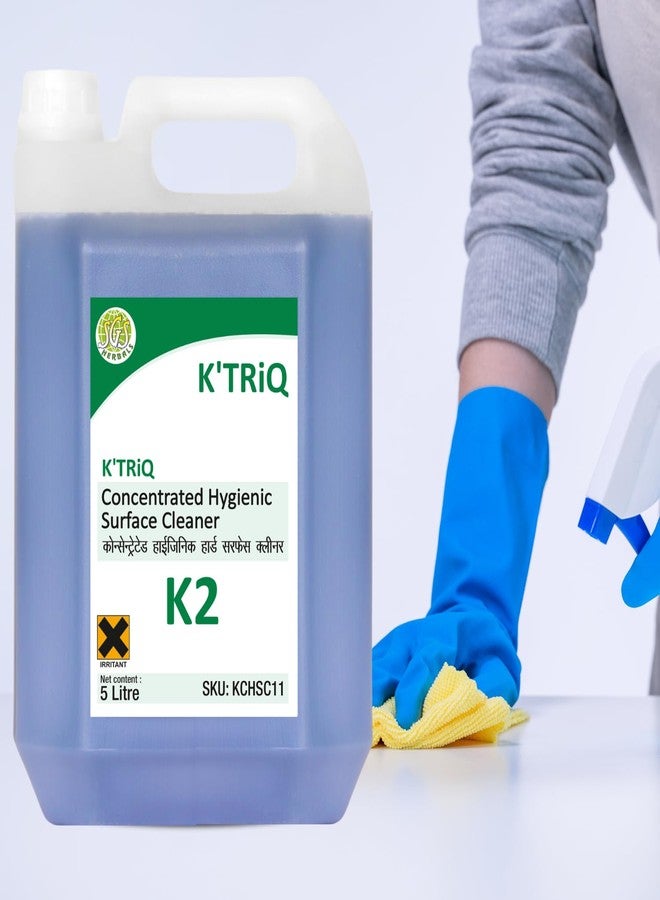 K'TRiQ K2 Hygienic Disinfectant Surface & Floor Cleaner Liquid | Suitable for All Floors (Kitchen, Toilet, Bathroom & Office Surface Cleaner) | Kills 99.9% Germs (5 Liter,Pack of 1) - Image 4