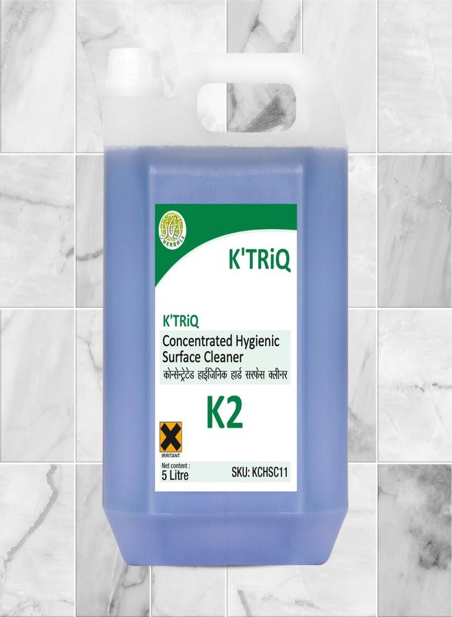 K'TRiQ K2 Hygienic Disinfectant Surface & Floor Cleaner Liquid | Suitable for All Floors (Kitchen, Toilet, Bathroom & Office Surface Cleaner) | Kills 99.9% Germs (5 Liter,Pack of 1) - Image 3