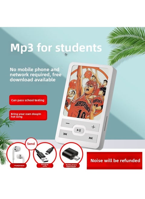 Genuine Goods Cartoon Mp3 Walkman Student Version Mp4 Portable Music Playing Outside Listening English Learning Small-Body Color:Slam Dunk-Memory Capacity:16gb-heavy Bass Package