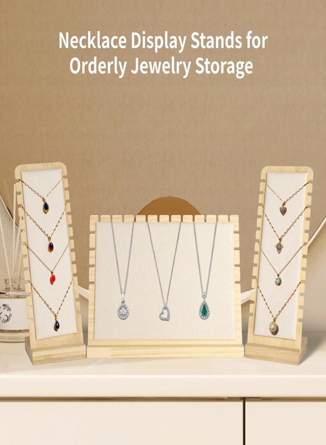 Homaisson 3 PCS Jewelry Display Racks for Vendors, Wooden Necklace Display Stands, Natural Bamboo Jewelry Organizer Set for Desktop, Large and Small Necklace Display Boards, Ideal for Stores and Booths - Image 4