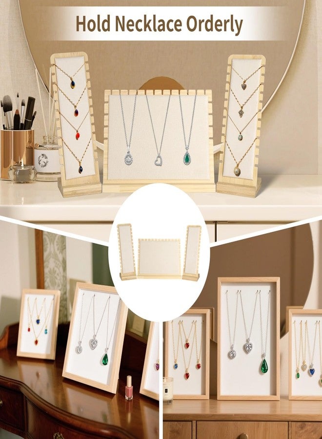 Homaisson 3 PCS Jewelry Display Racks for Vendors, Wooden Necklace Display Stands, Natural Bamboo Jewelry Organizer Set for Desktop, Large and Small Necklace Display Boards, Ideal for Stores and Booths - Image 3