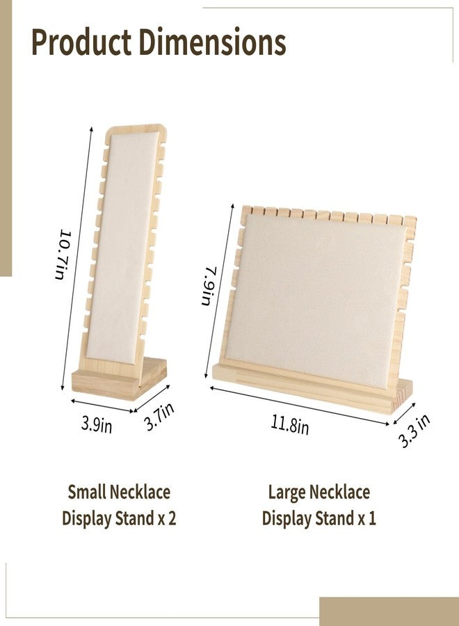 Homaisson 3 PCS Jewelry Display Racks for Vendors, Wooden Necklace Display Stands, Natural Bamboo Jewelry Organizer Set for Desktop, Large and Small Necklace Display Boards, Ideal for Stores and Booths - Image 2