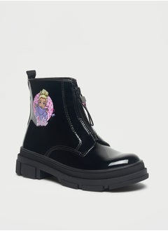 Barbie Printed Ankle Boots with Zip Closure  - Image 1