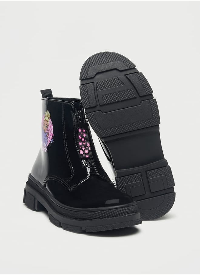 Barbie - Printed Ankle Boots with Zip Closure - Image 1