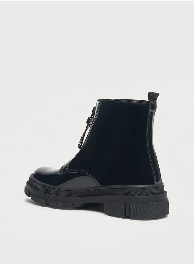 Barbie Printed Ankle Boots with Zip Closure